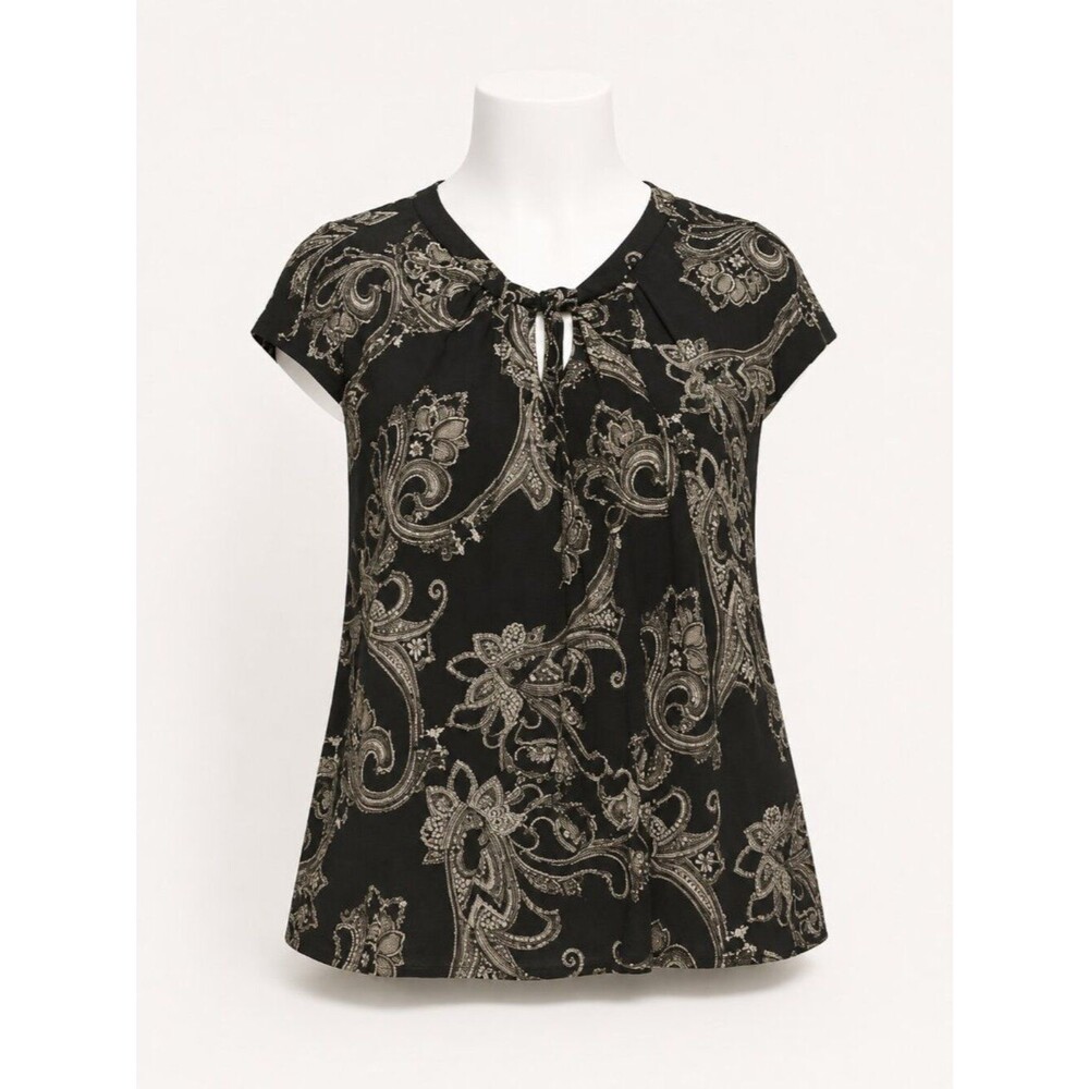 Liz Claiborne Cap Sleeve Tunic Size XXL Black & White EUC